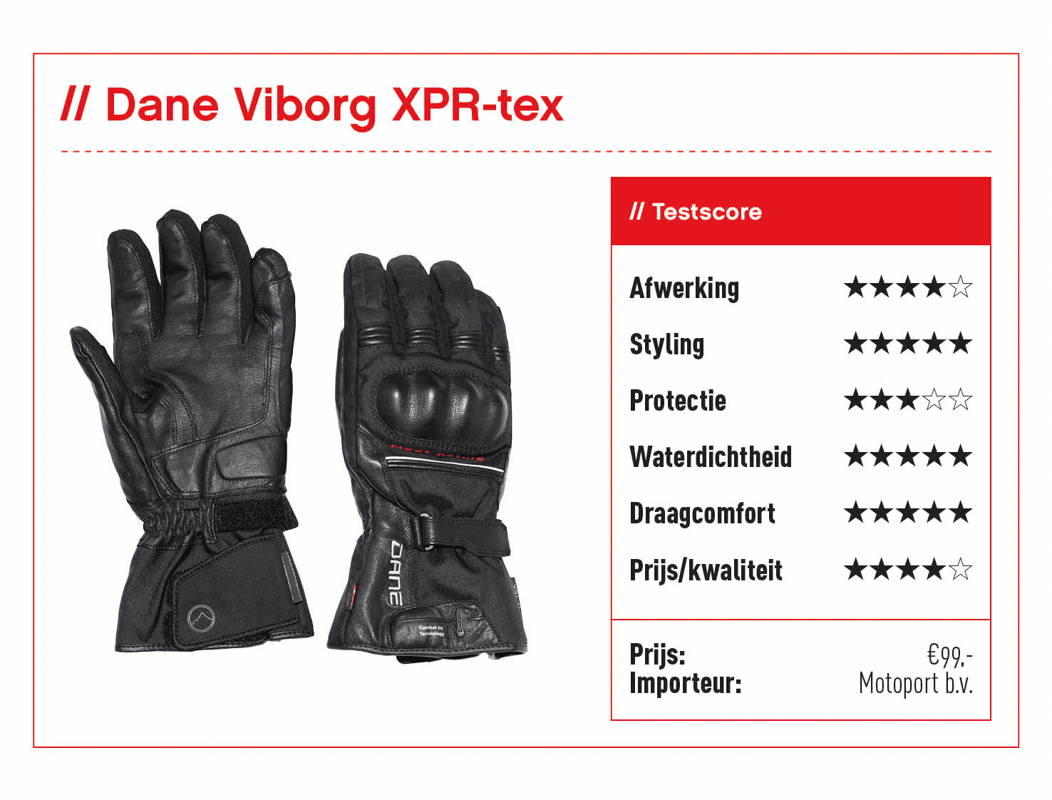 Dane Viborg XPR-tex handschoenen met score